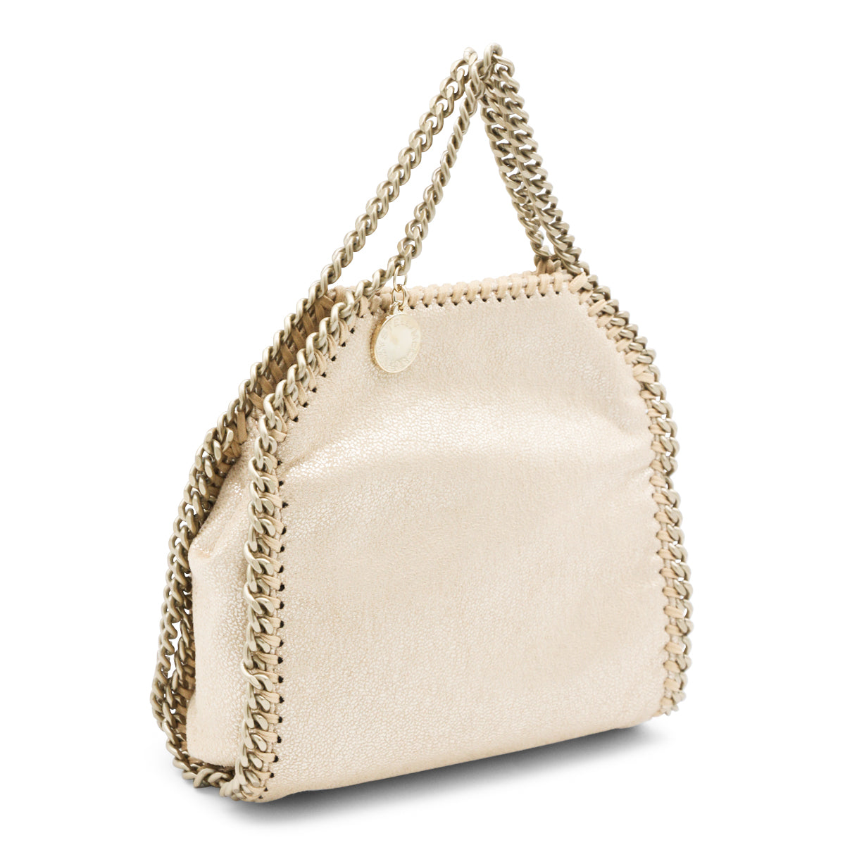 Compact Gold Faux Leather Tote