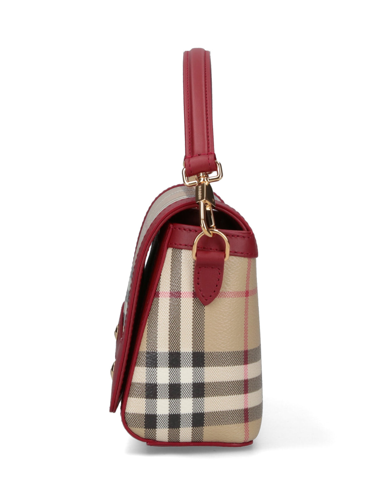 Beige Check Fabric Handbag