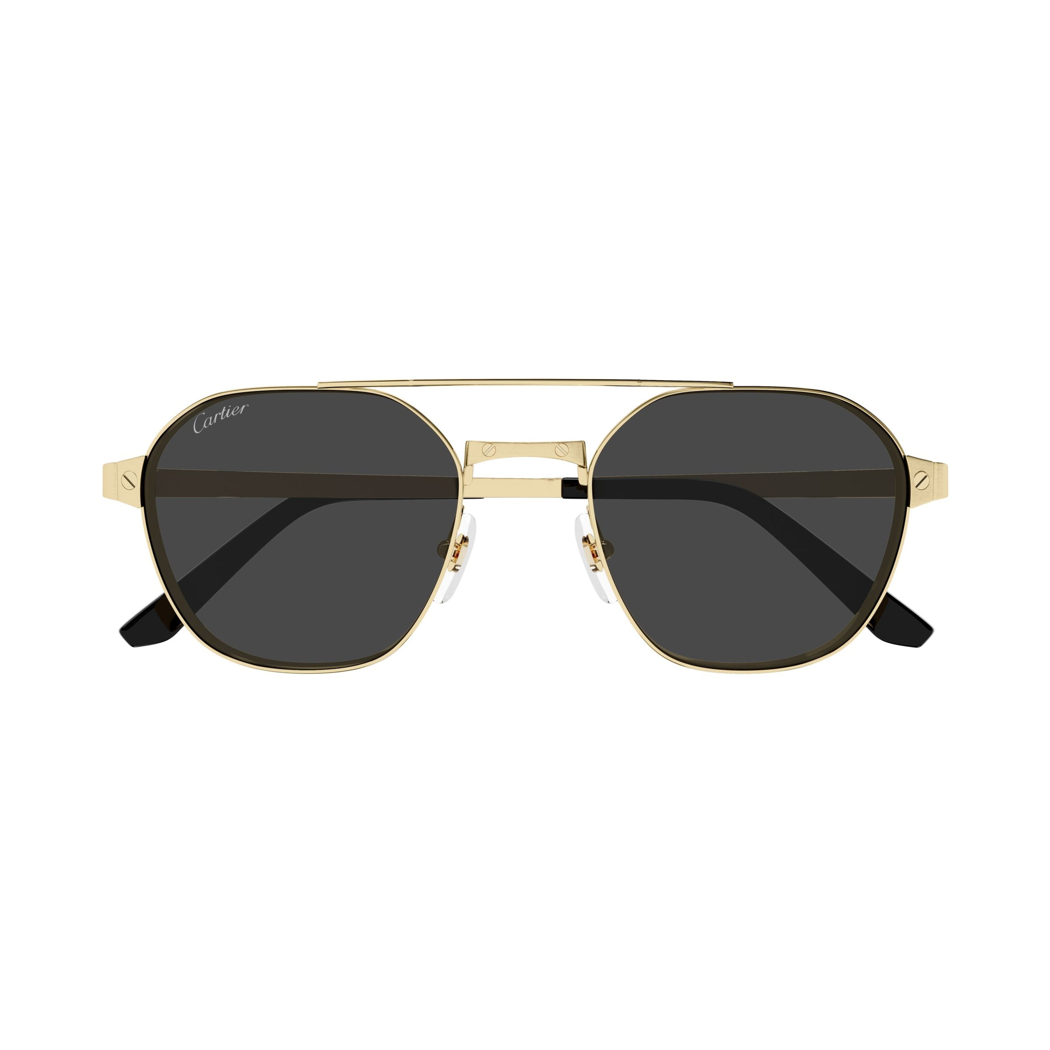 Gold Metal Frame Sunglasses With Double Bridge
