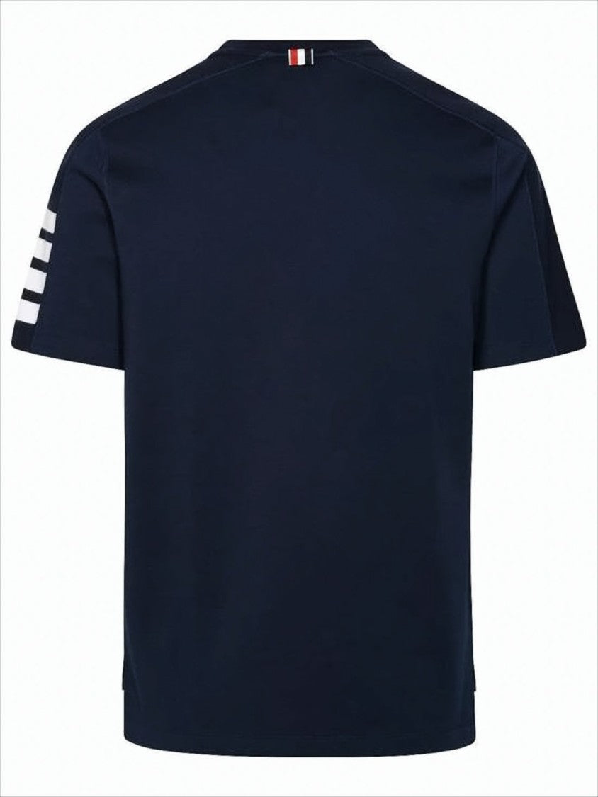 Short-Sleeve Crew Neck T-Shirt with Bold Sleeve Stripes