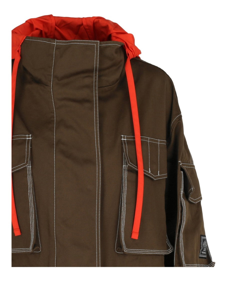 Contrast-Hood Jacket