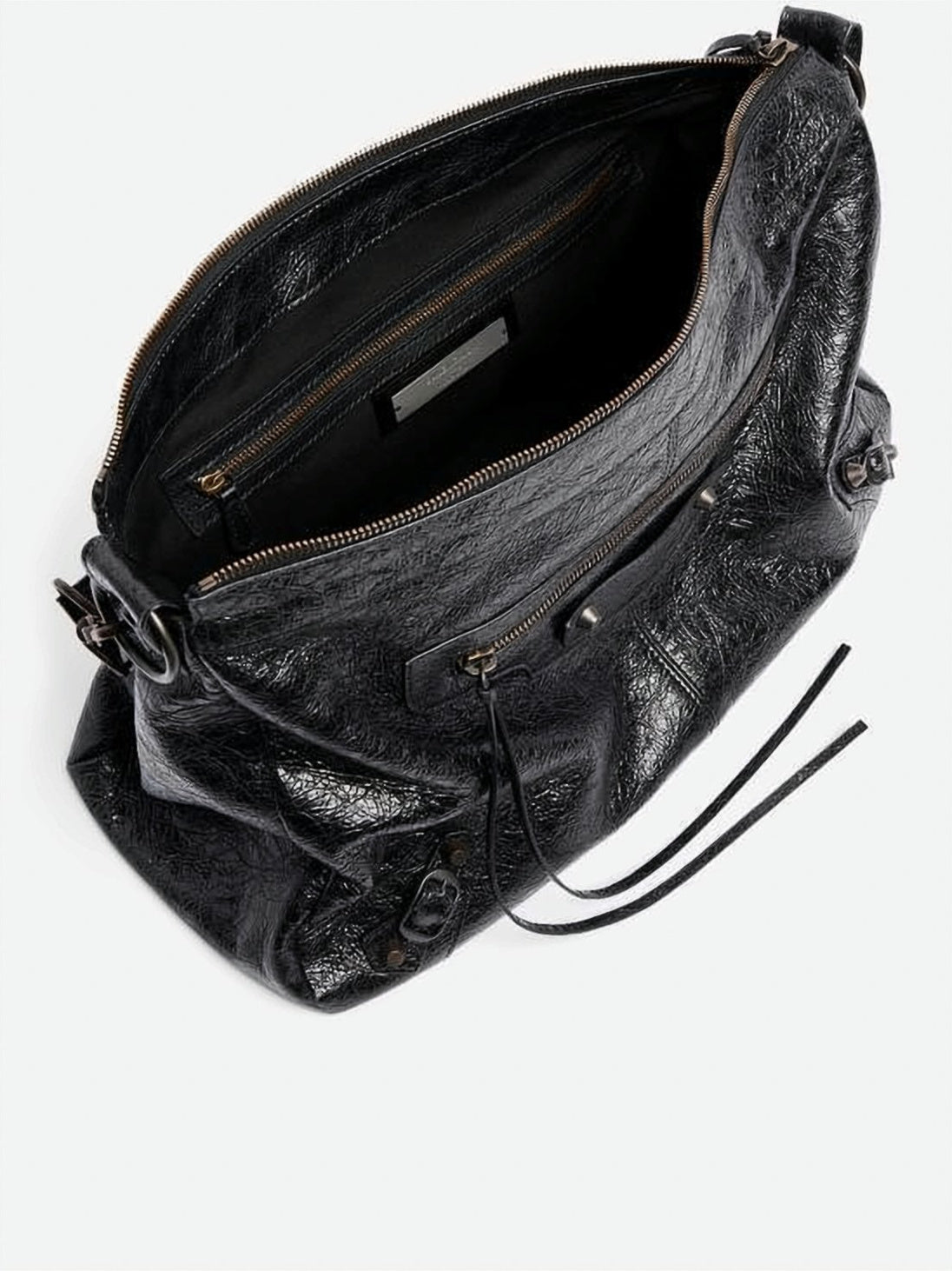 Textured Lambskin Tote Bag with Zip Pocket