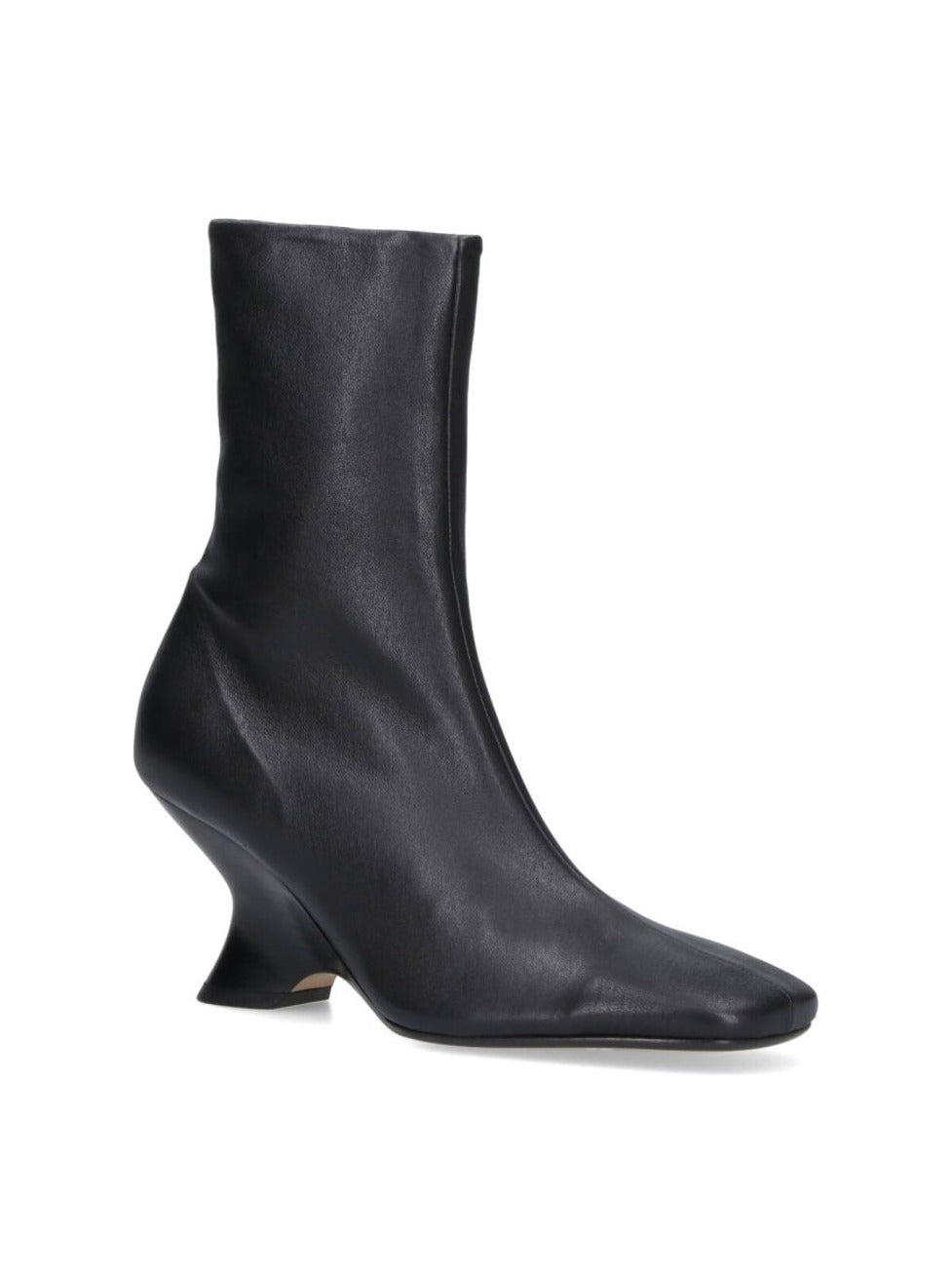 Pointed Toe Ankle Boots With Sculptural Heel