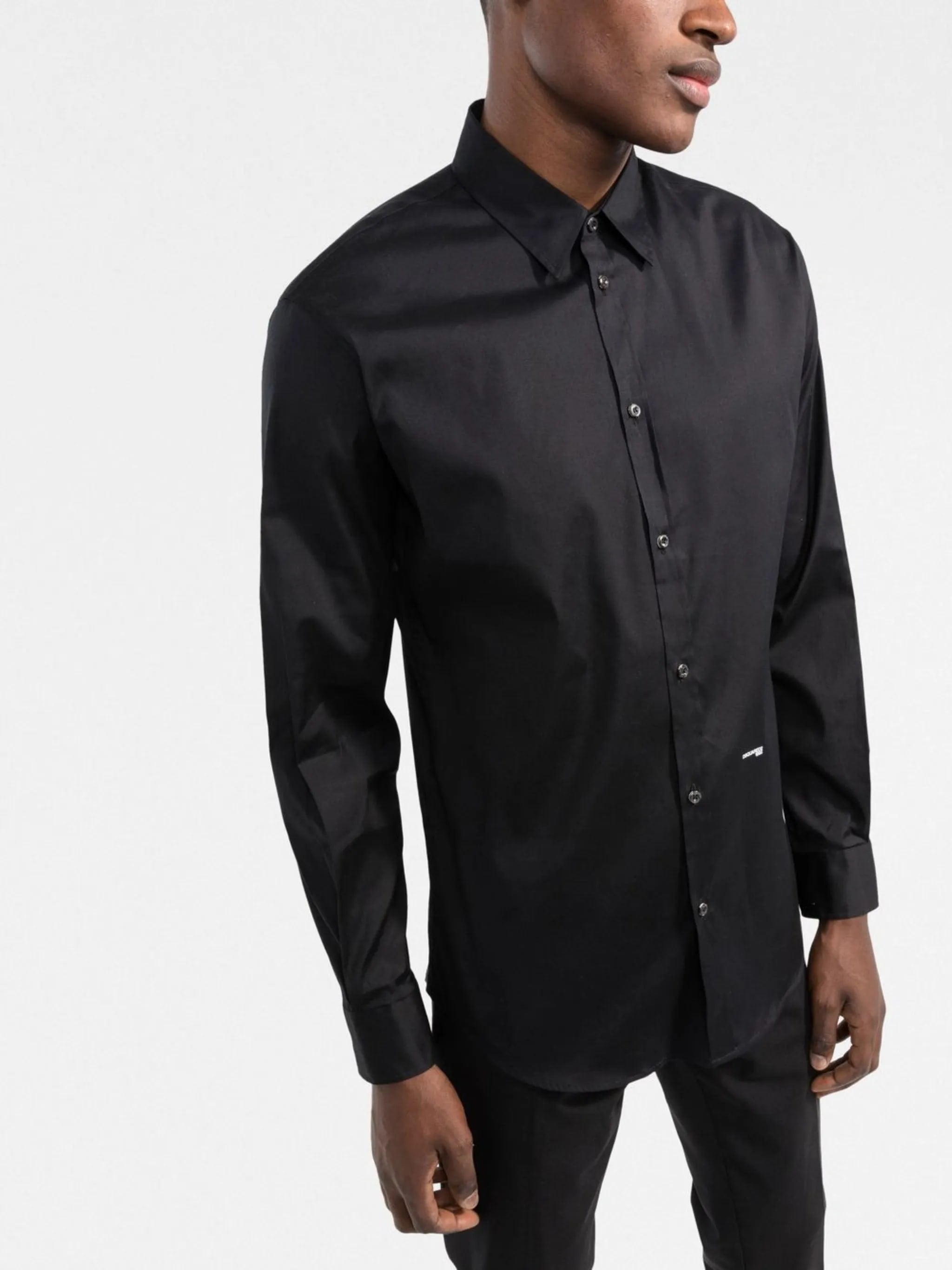 Relax Dan Black Slim Cotton Shirt