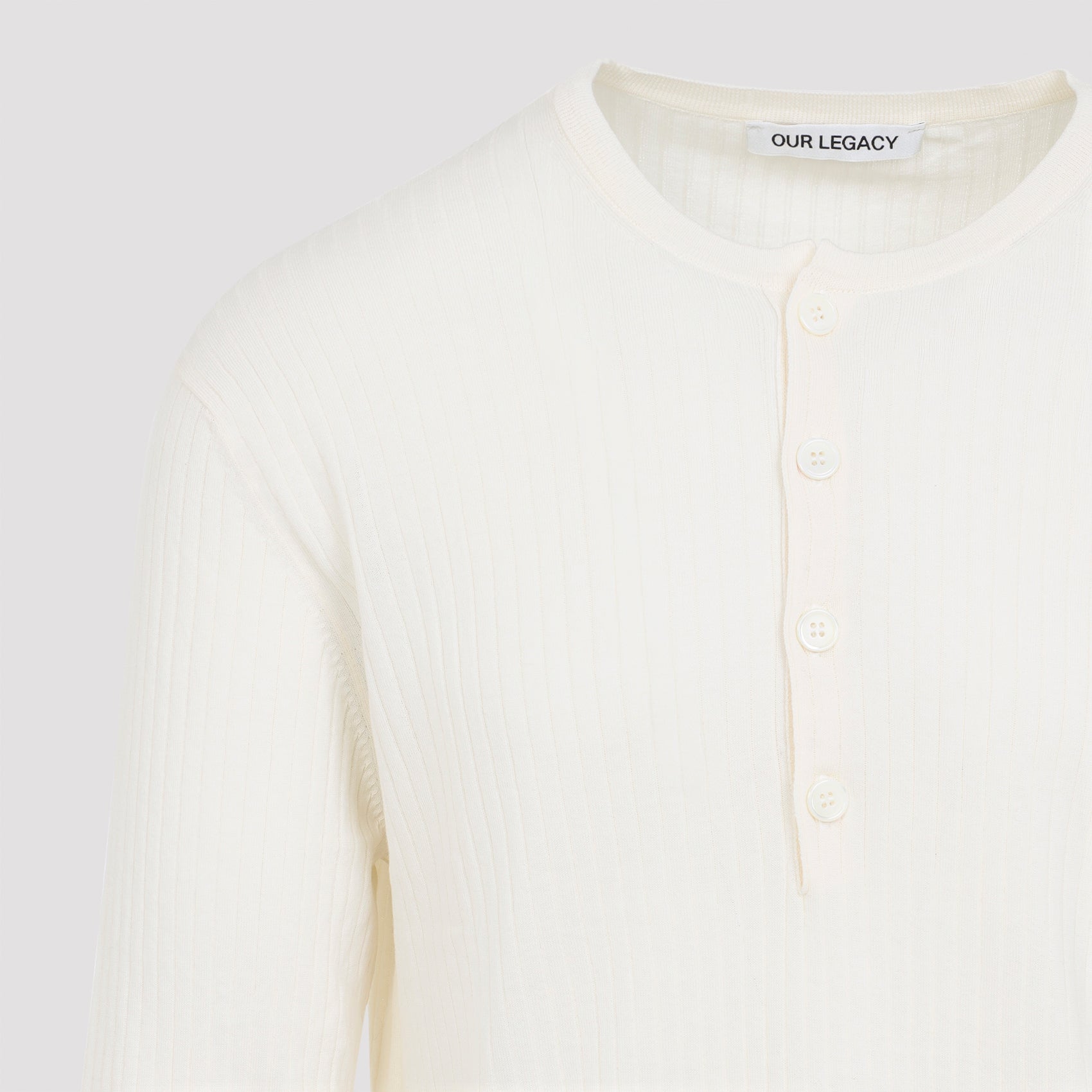 Ribbed Long-Sleeve Cotton Crepe T-Shirt