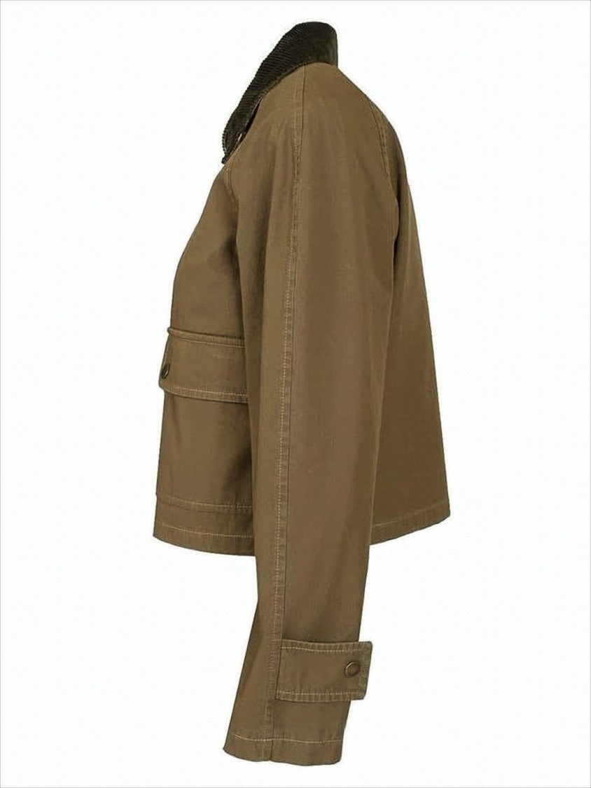 Cropped Brown Jacket with Structured Silhouette