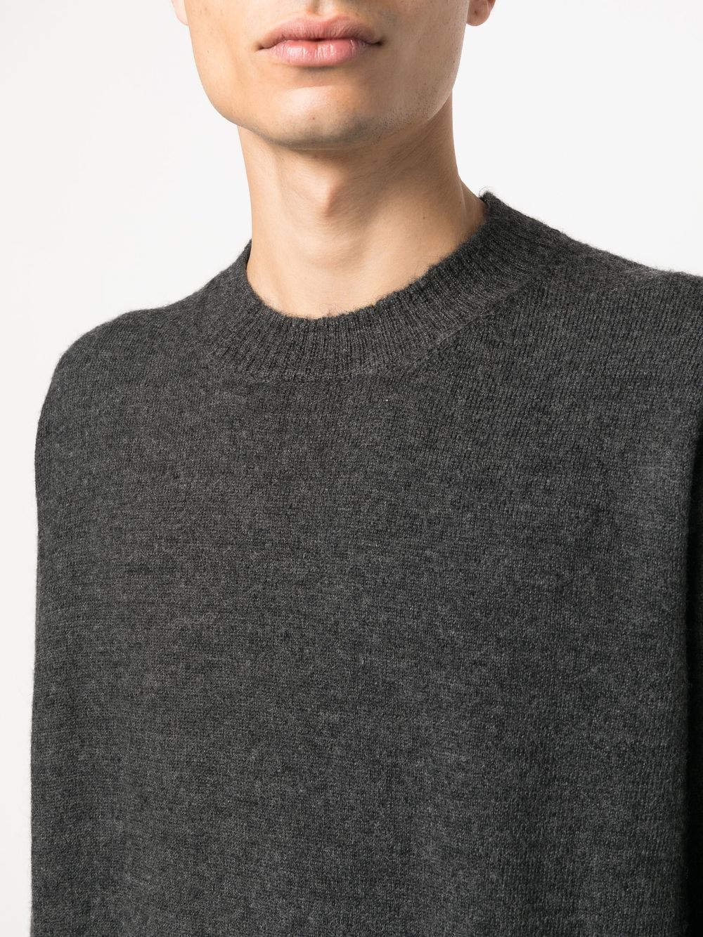 Relaxed Fit Dark Grey Alpaca Blend Sweater