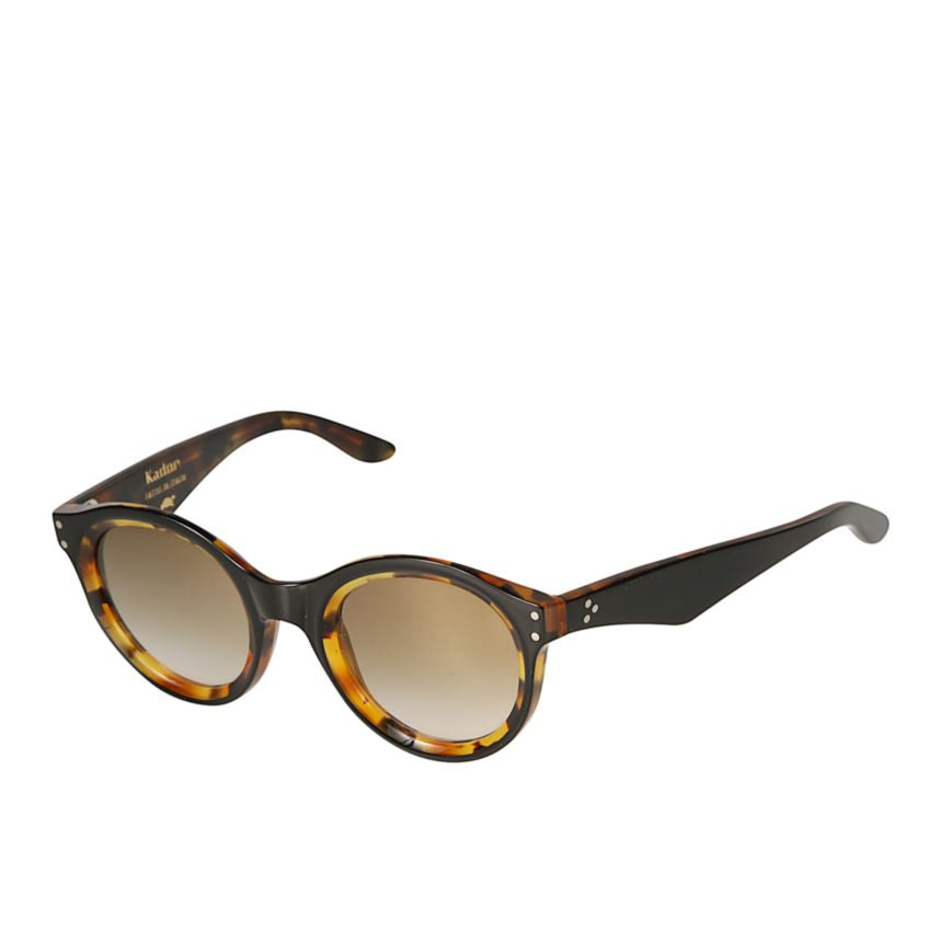 Thick Rounded Tortoiseshell Sunglasses with Curved Temples