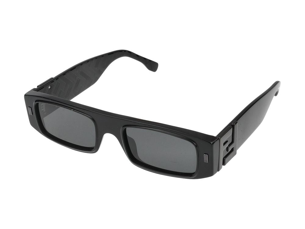 Rectangular Frame Sunglasses with Bold Temples and Smooth Finish