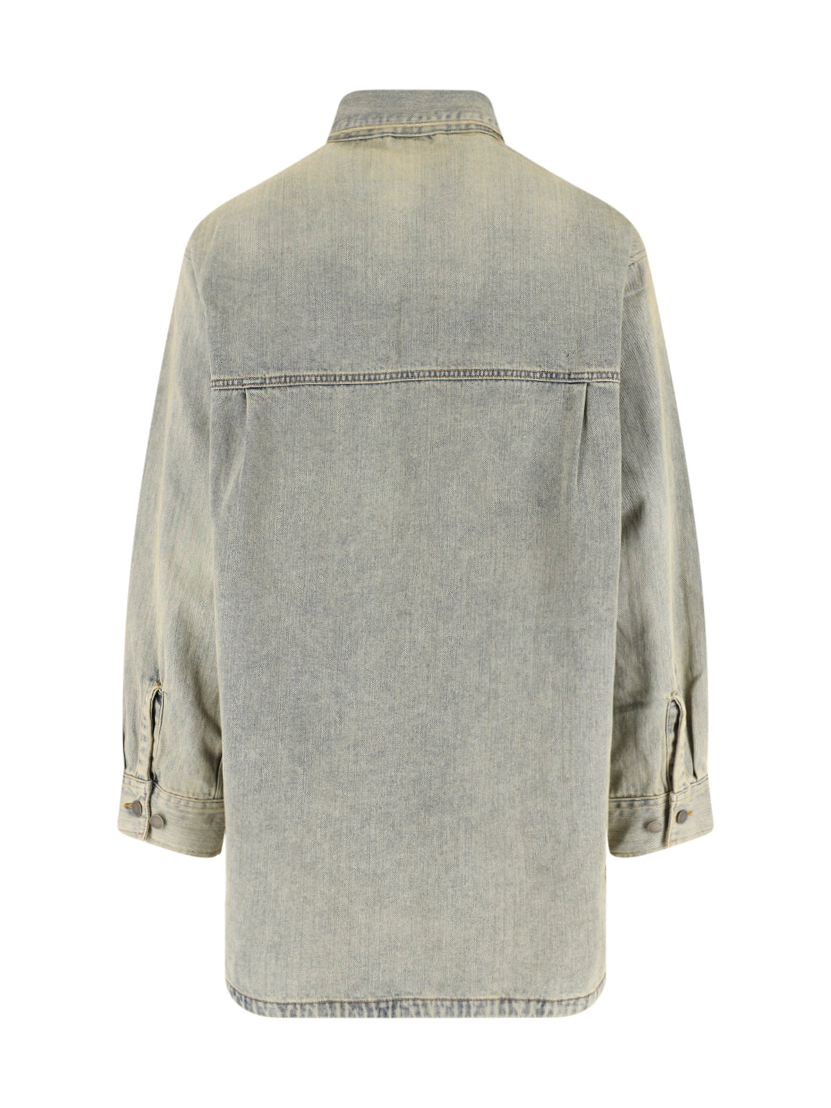 Grey Relaxed Washed Denim Shirt