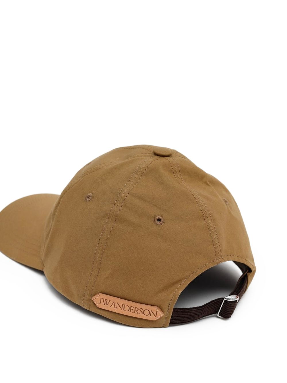 Structured Beige Cotton Cap With Embroidered Logo