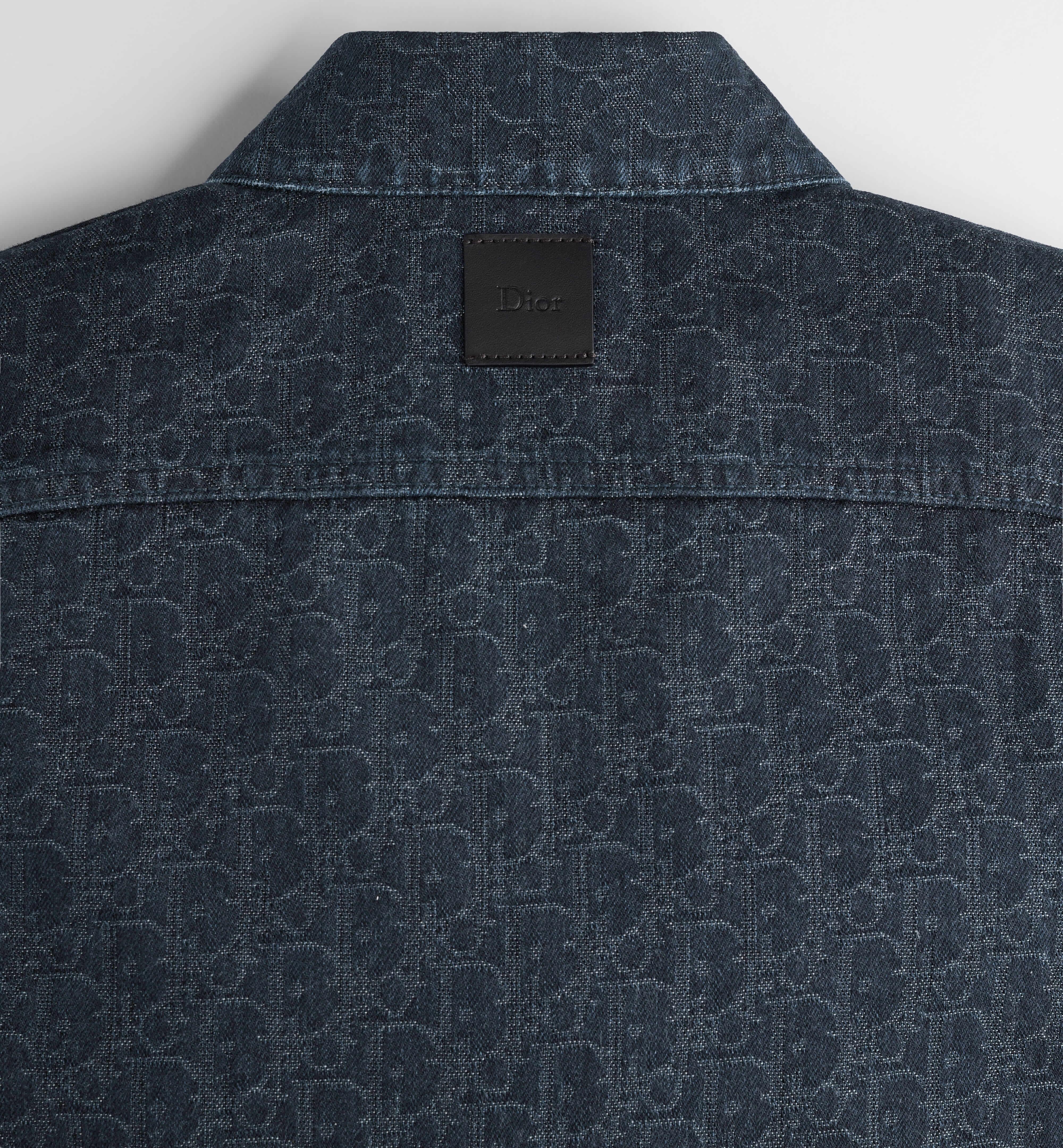 Cropped Denim Jacket With Monogram Pattern