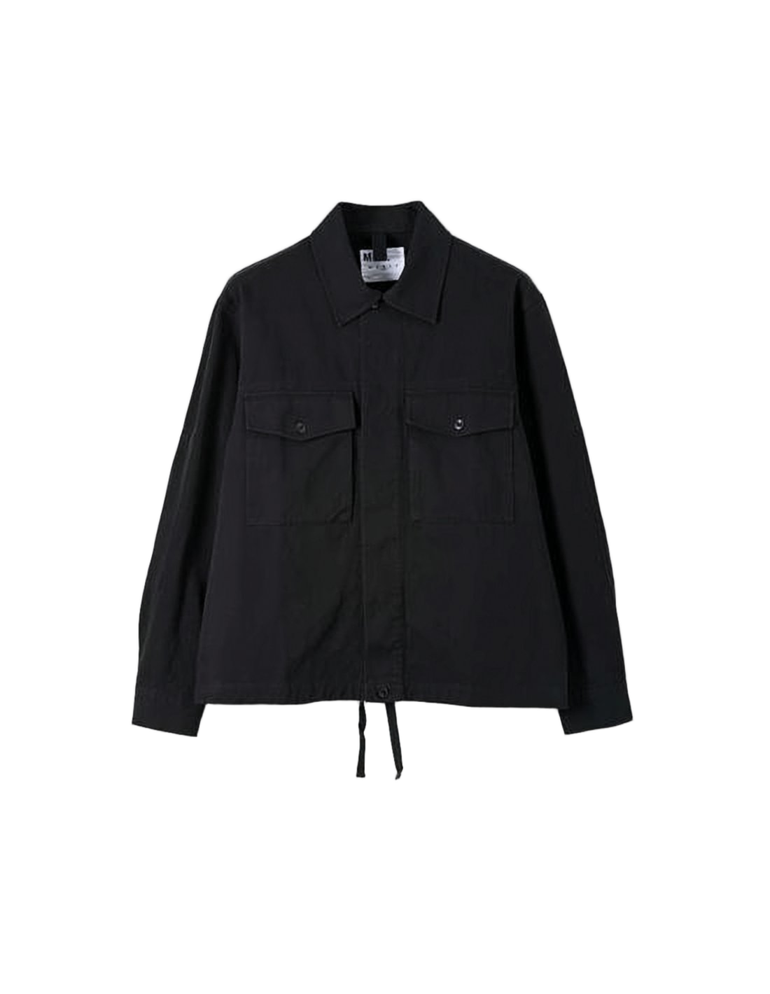 Minimalist Black Casual Jacket with Adjustable Hem