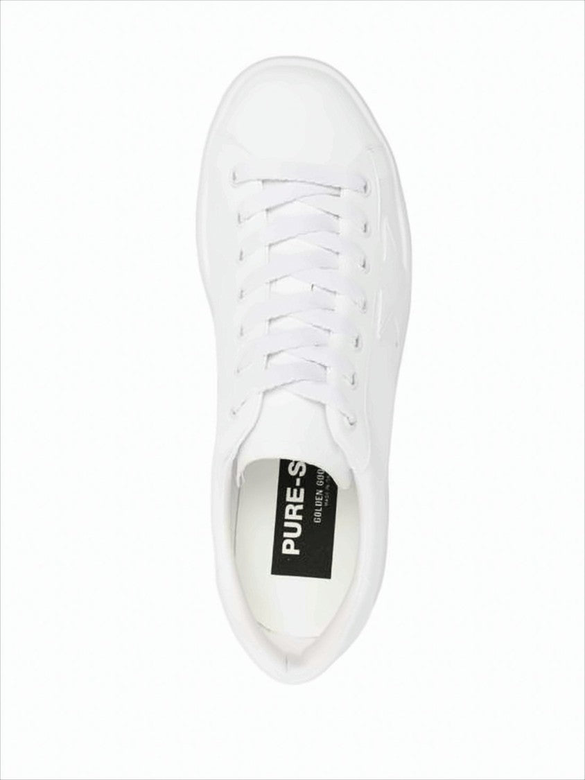 Minimalist White Low-Top Sneakers With Tonal Star Detail