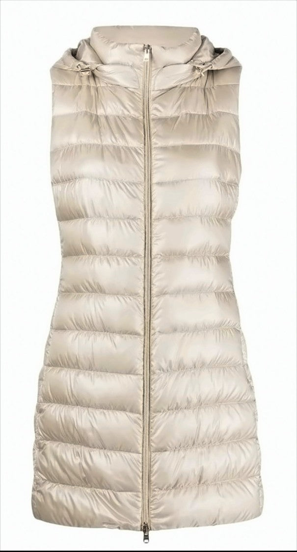 Quilted Sleeveless Herno Vest With Adjustable Hood