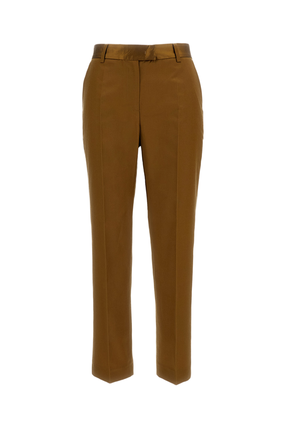 Ankle-Length Silk and Cotton Blend Straight-Leg Trousers