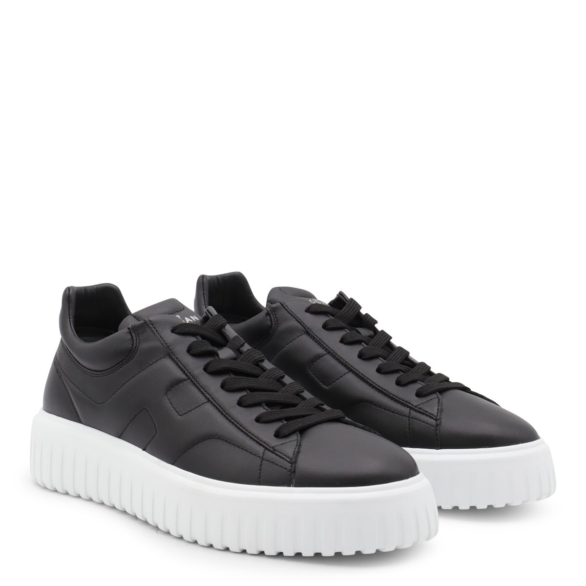 Black Leather Sneakers