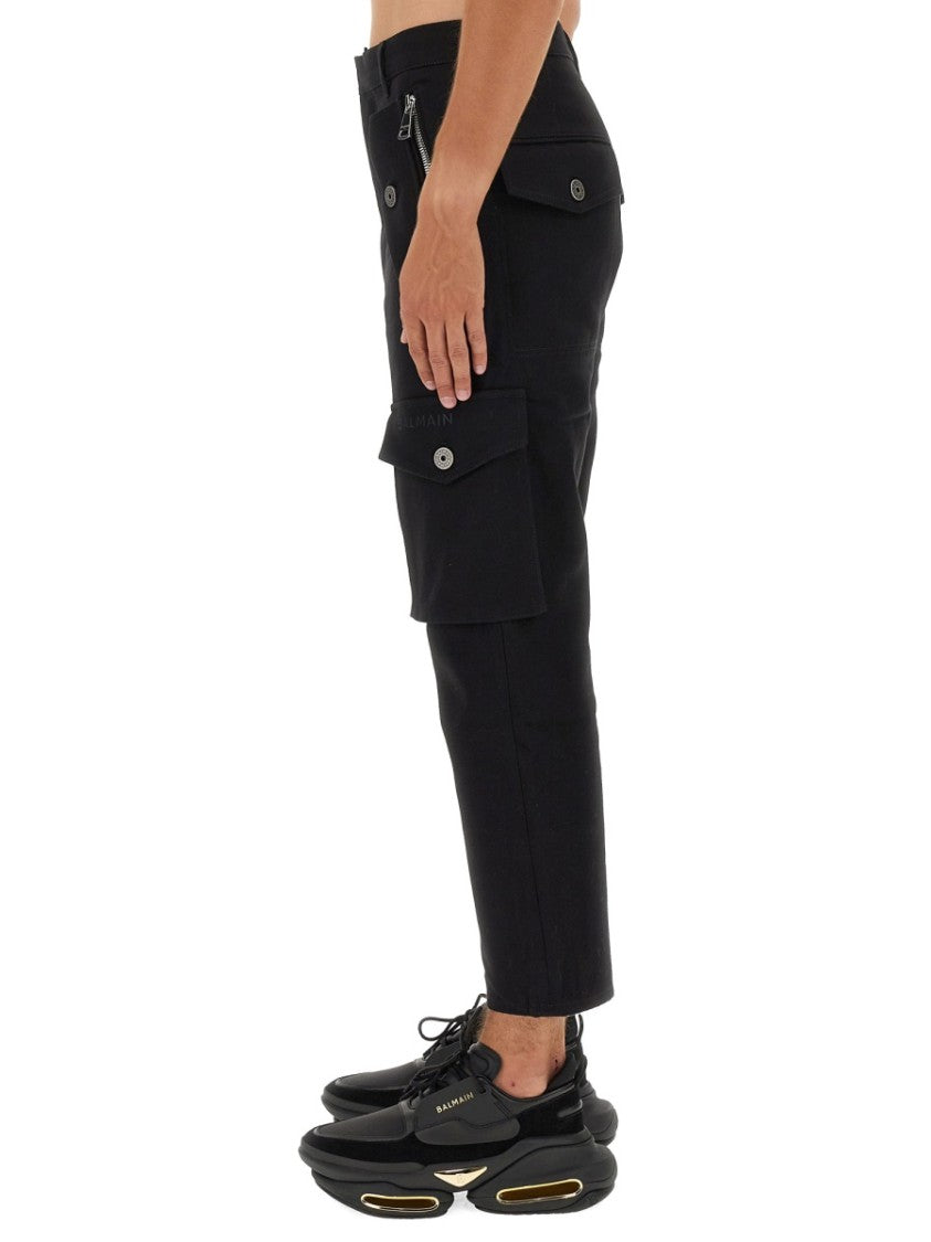 Cropped Black Cargo Pants