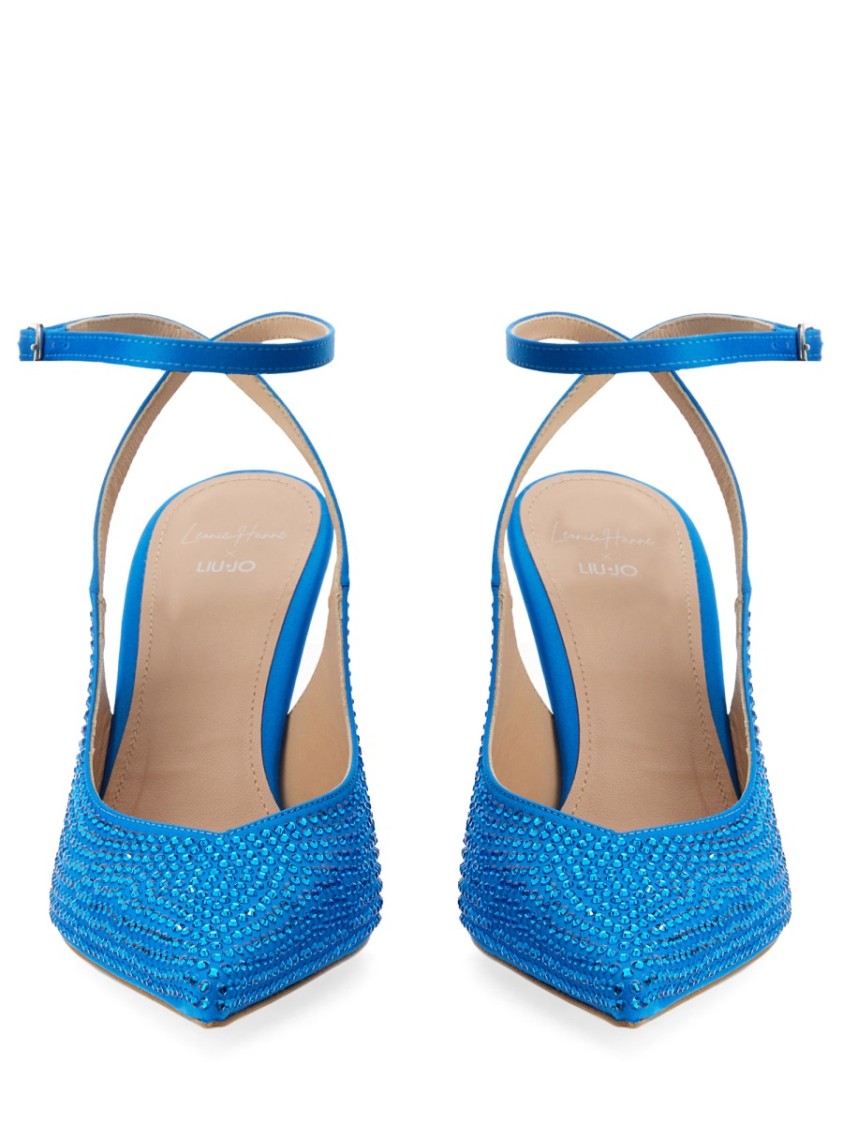 Satin Slingback Heels With Hourglass Design