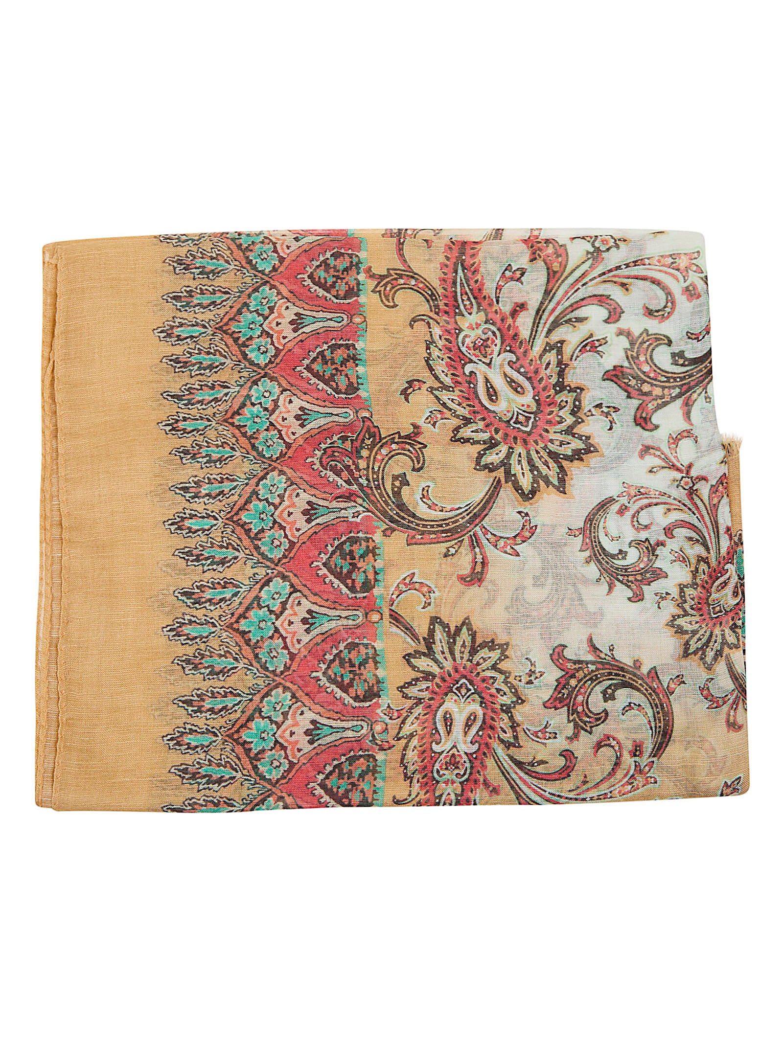 Floral Paisley Modal-Linen-Silk Blend Scarf