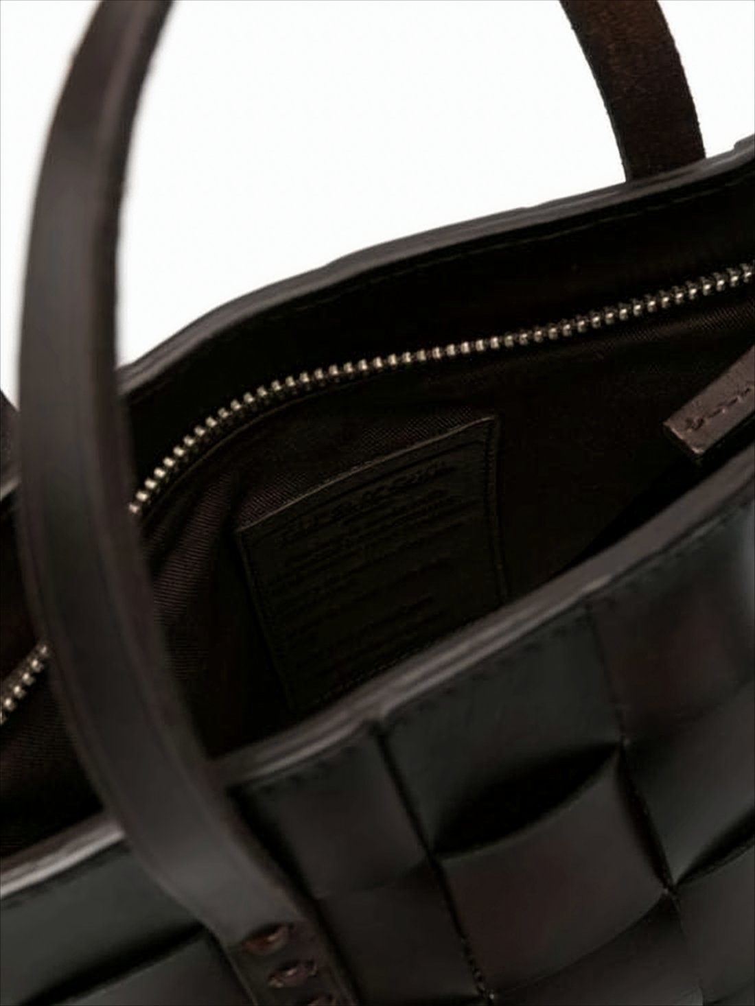 Mini Woven Buffalo Leather Tote Bag