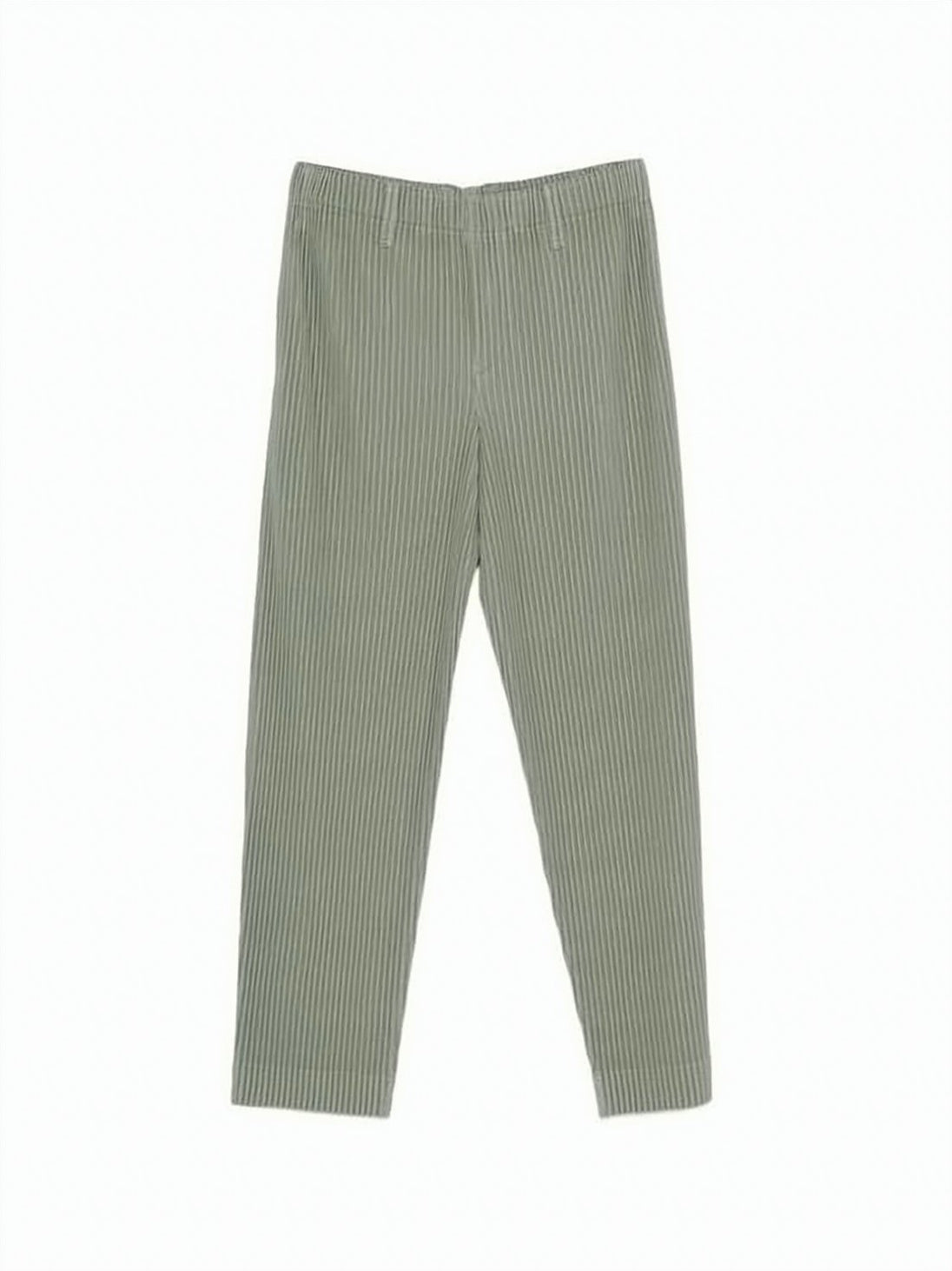 Pleated Cropped Pants with Straight-Leg Silhouette