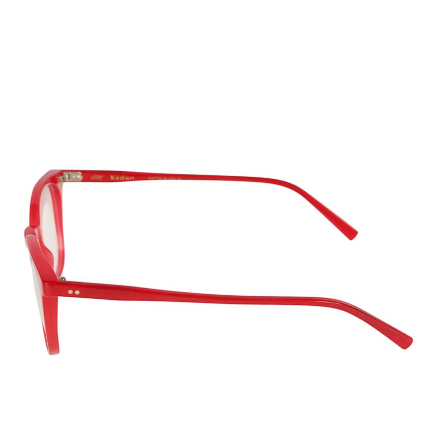 Quadro/N Translucent Red Square Frame Eyeglasses with Metallic Rivets