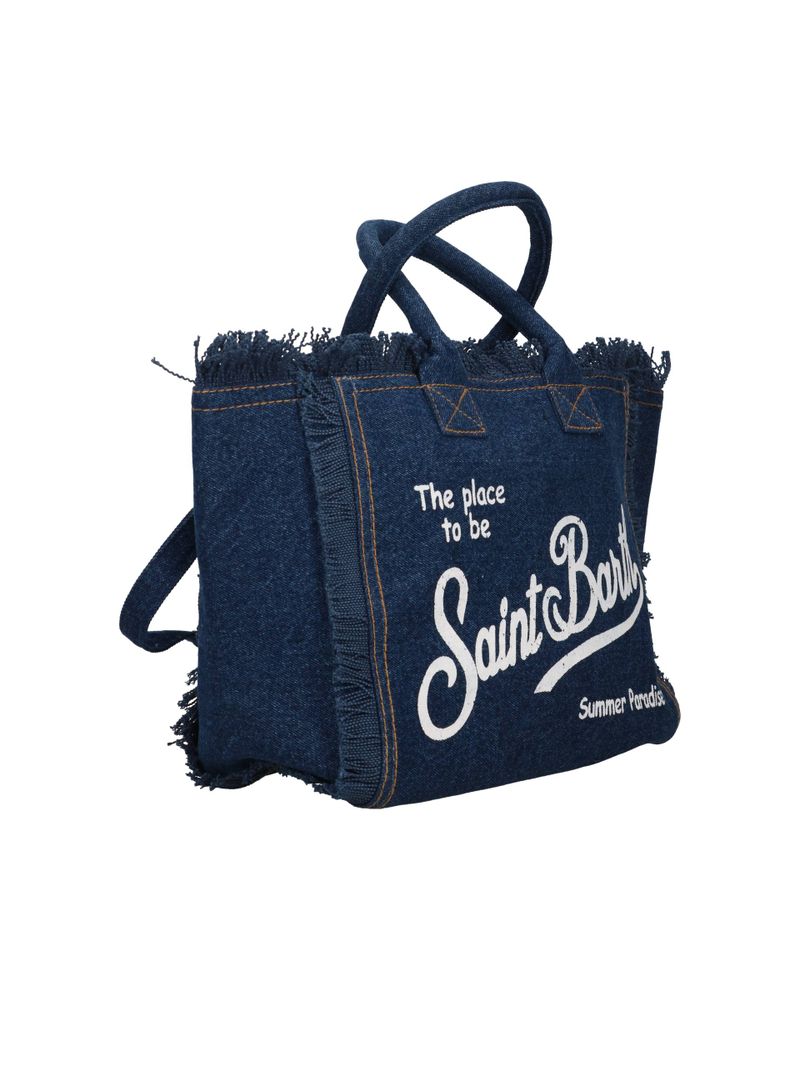 Frayed Edges Dark Denim Tote Bag