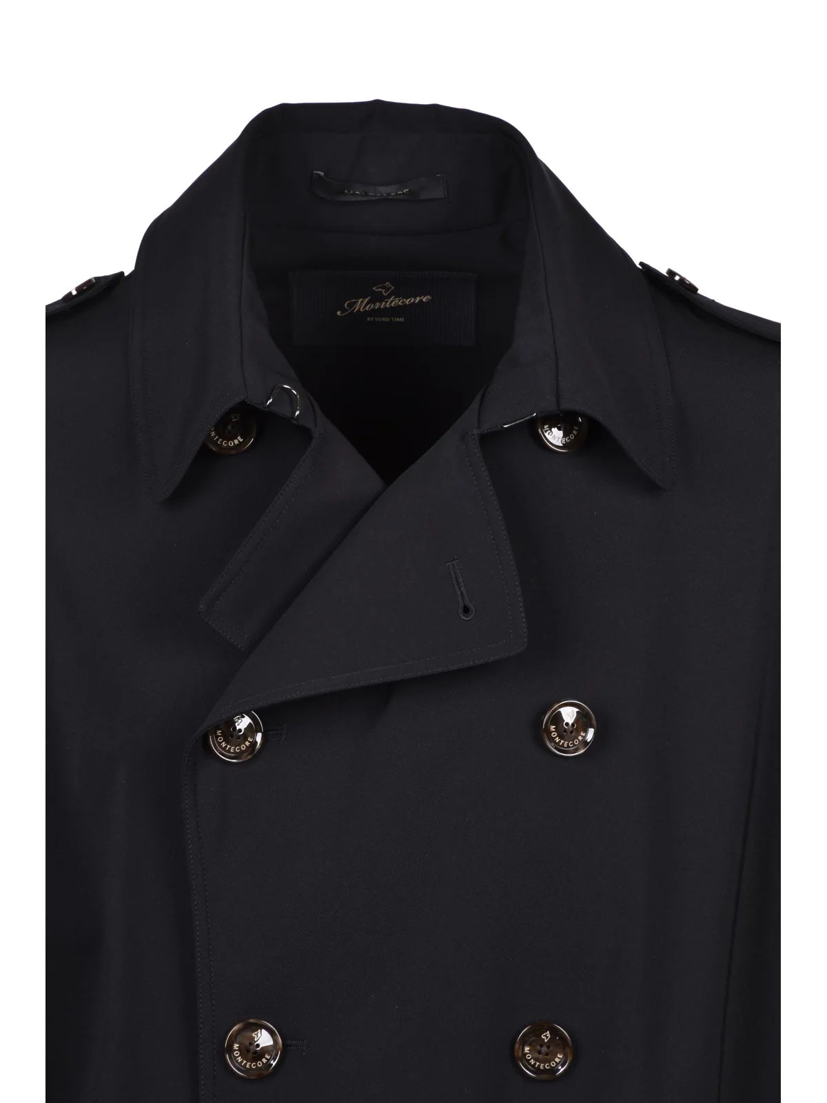 Double-Breasted Trench Coat - Black