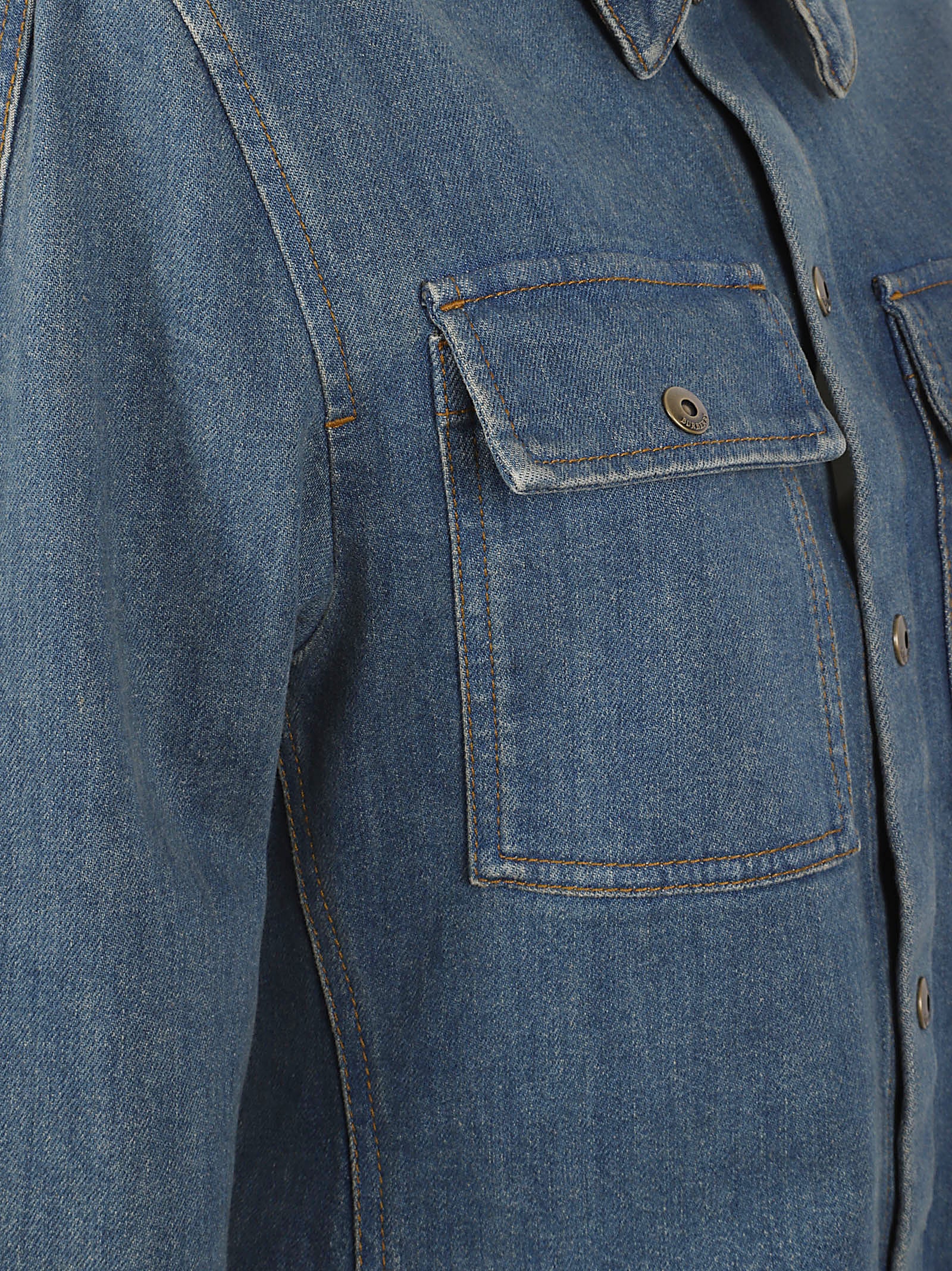 Fitted Denim Top with Peplum Hem