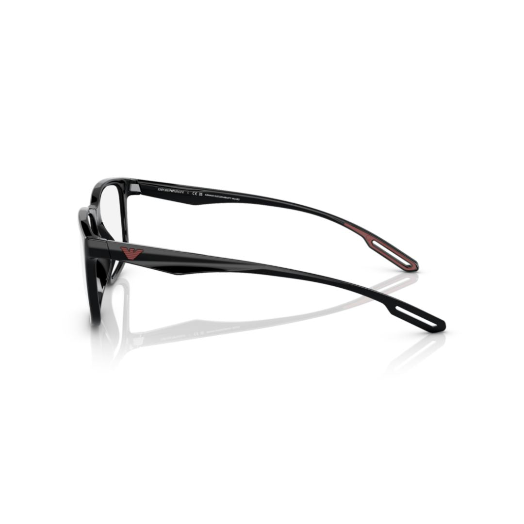 3209u Vista Rectangular Eyeglasses with Glossy Black Frame