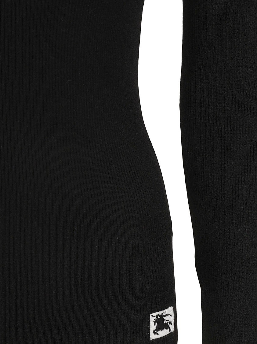 Fitted Black Sweater With High Neck