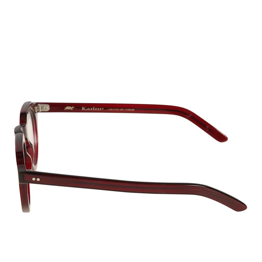 Storiko Round Frame Burgundy Eyeglasses with Keyhole Bridge Design
