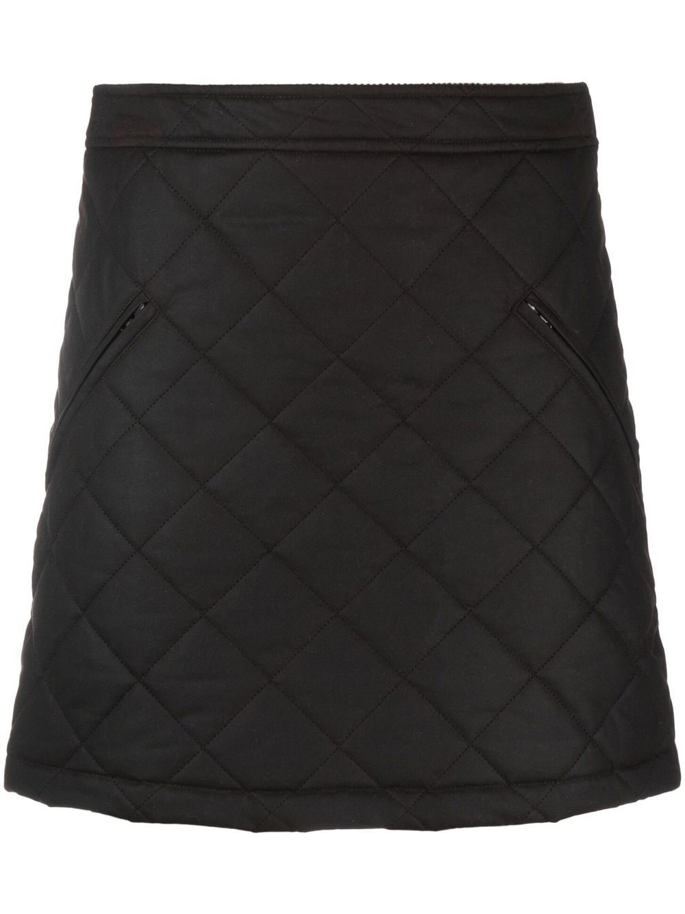 Casia Brown Waxed Cotton Mini Skirt