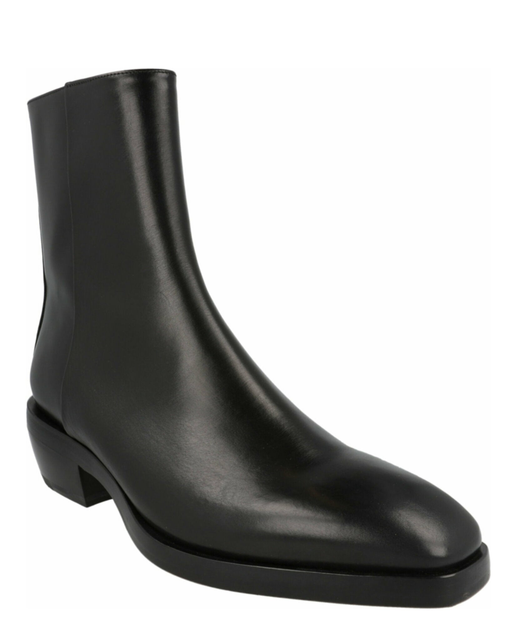 Fuerte Leather Ankle Boots with Silver-tone Zipper