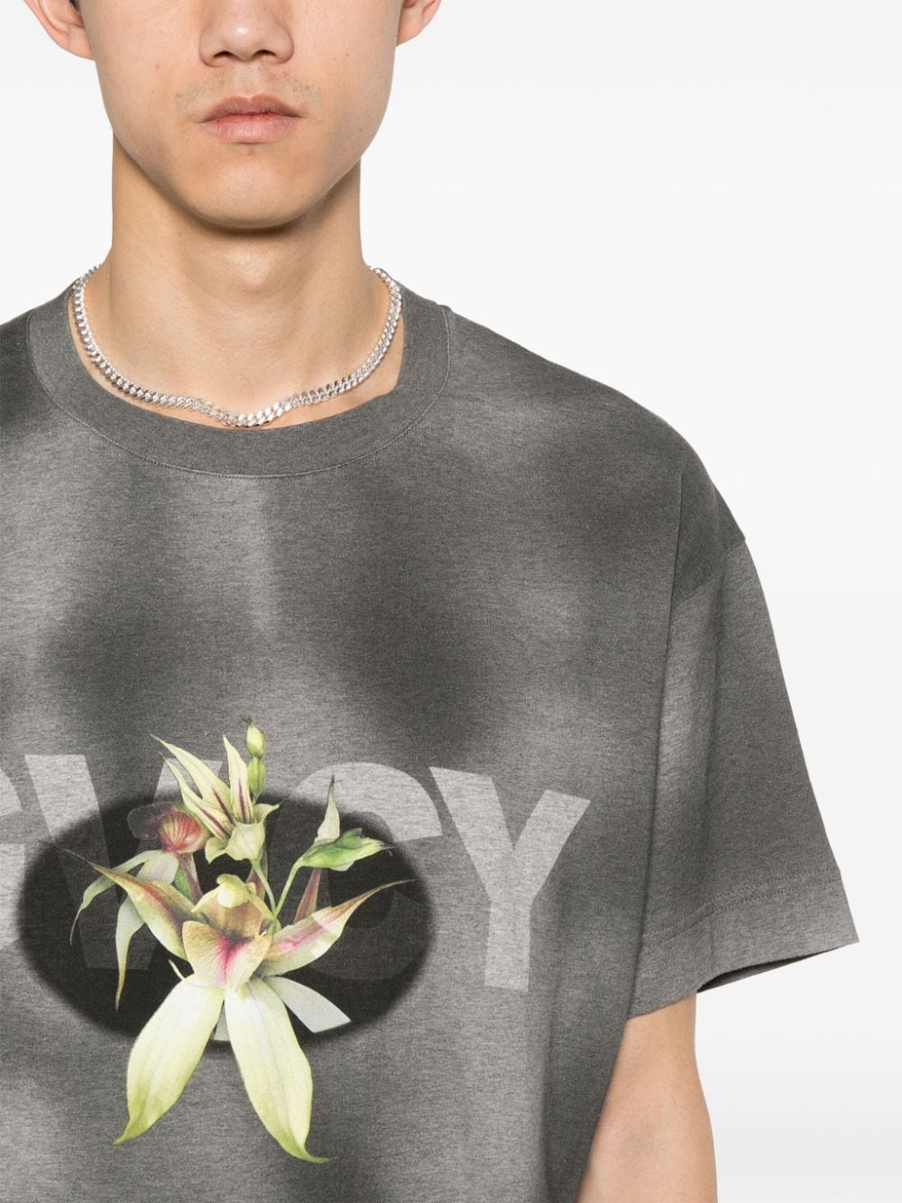 Faded Black and Multicolor Cotton Jersey T-Shirt