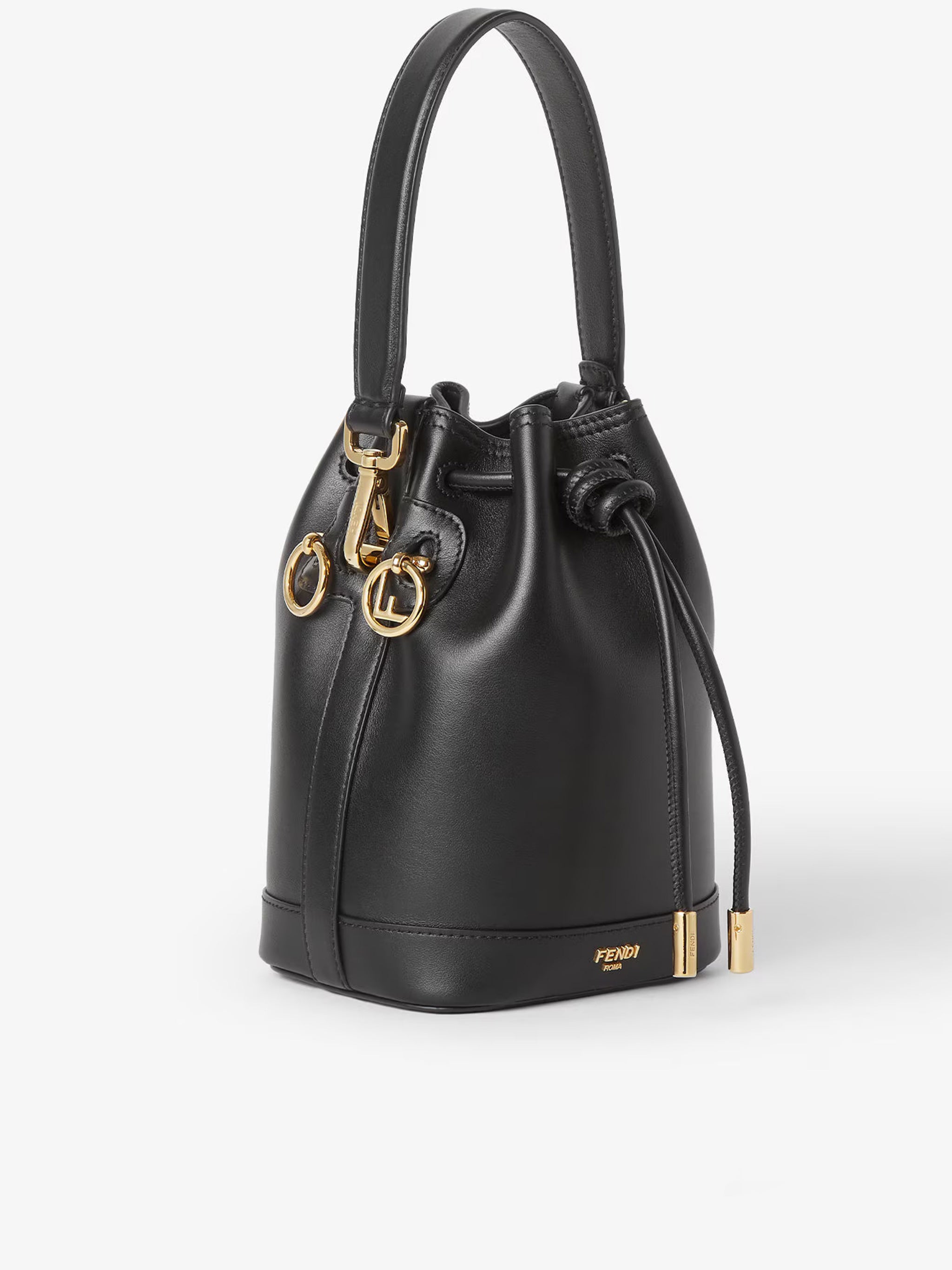 Mini Mon Tresor Black Leather Bucket Bag