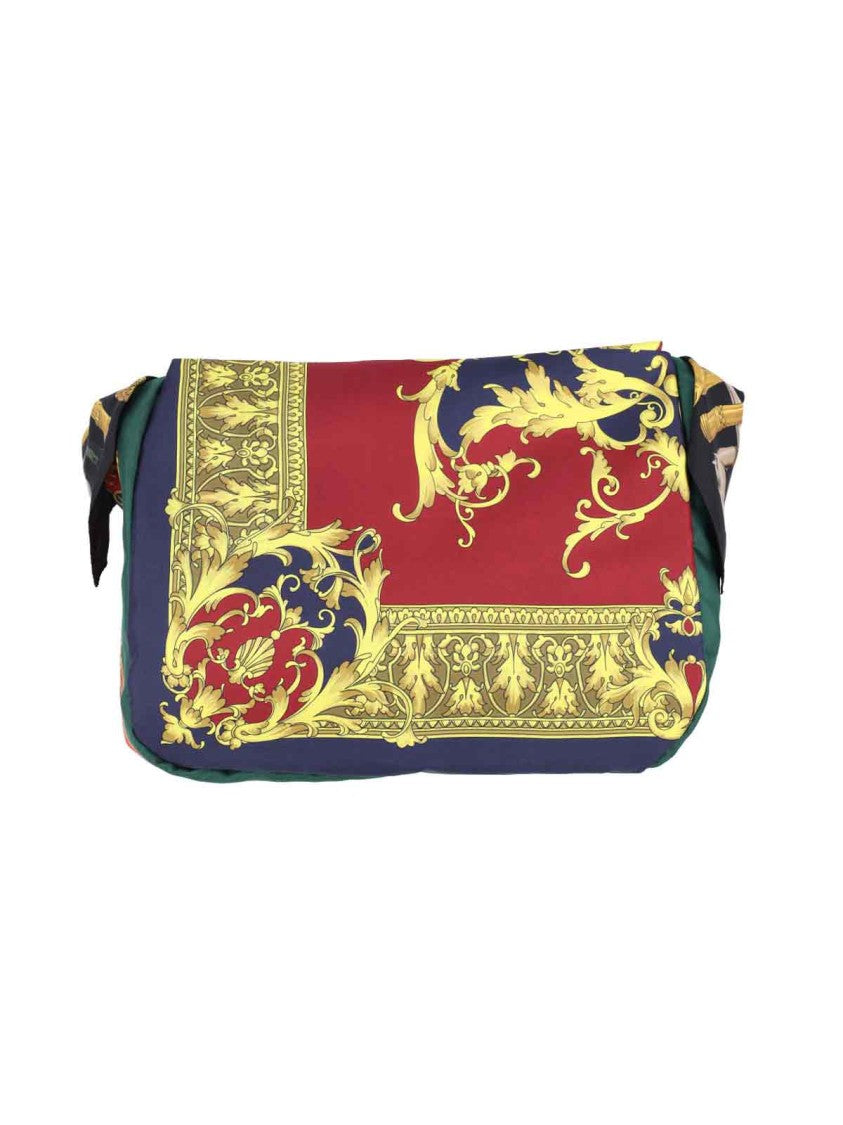 Printed Silk Shoulder Bag – Multicolor