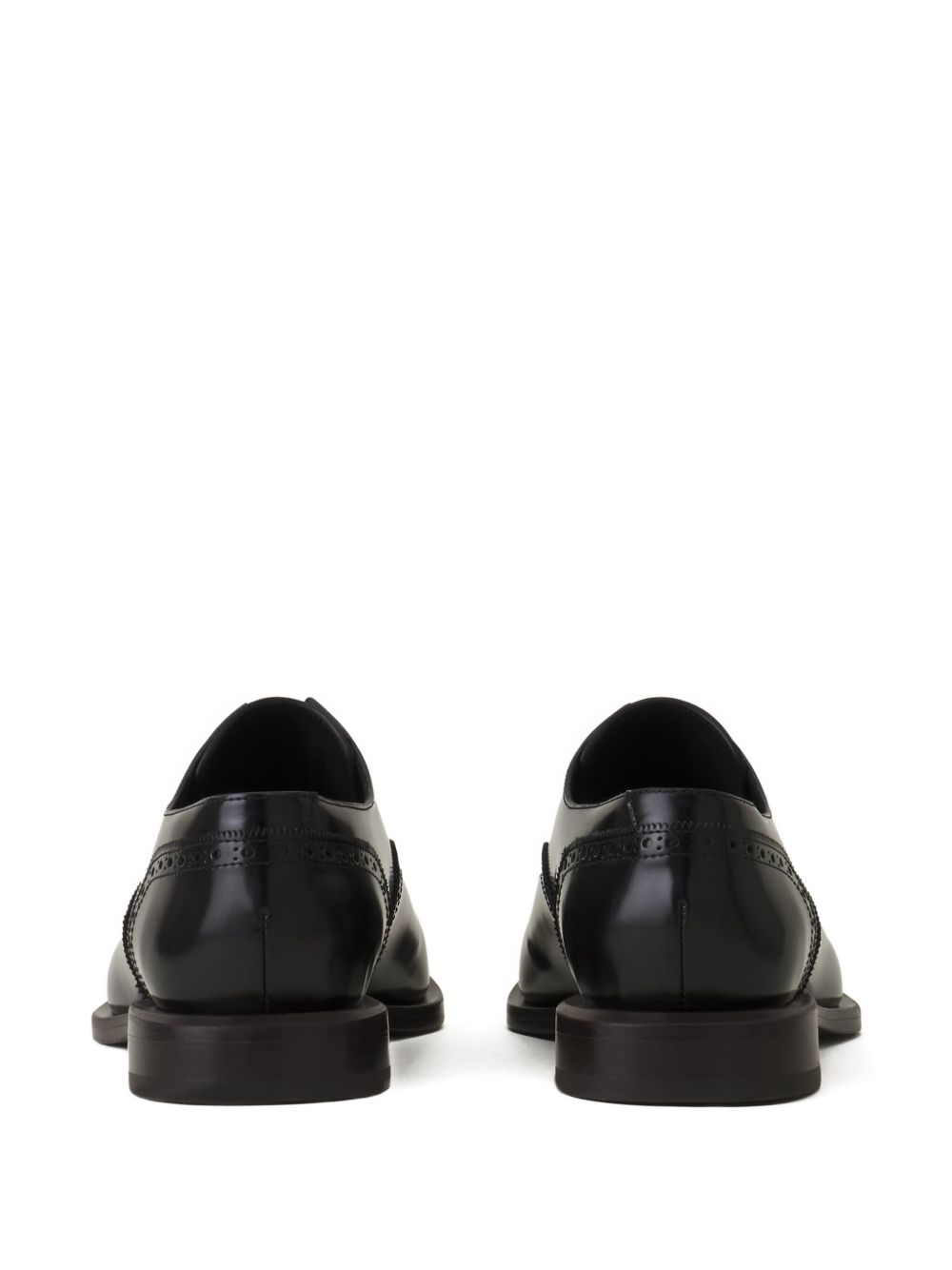 Pointed Toe Brogue Flat Shoes in Calf Leather