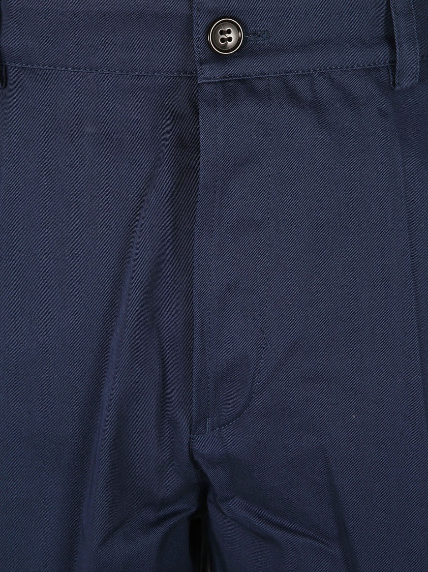 Tailored Blue Shorts With Button Closure