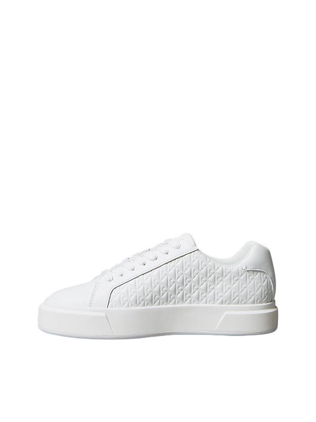 Low-Top Sneakers with Embossed Geometric Pattern