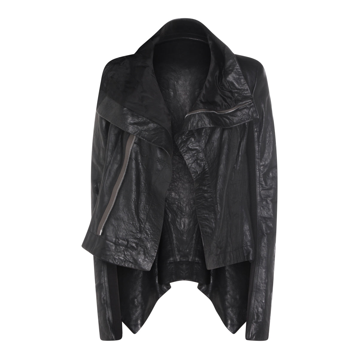 Asymmetrical Black Leather Jacket