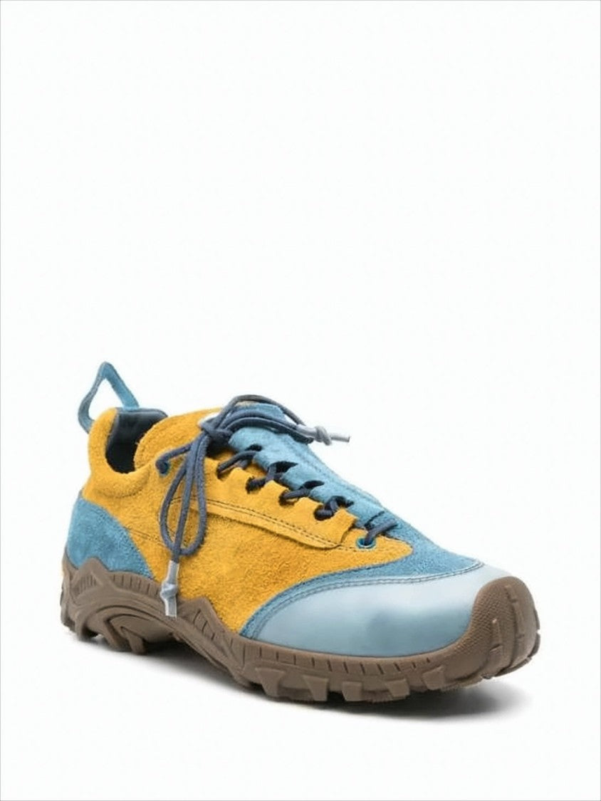 Contrast Suede Sneakers with Rugged Vibram Sole