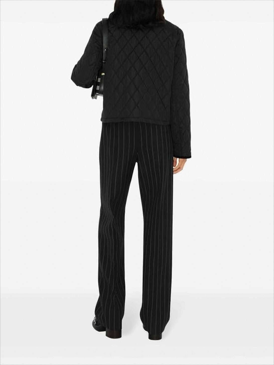 Quilted Black Jacket with Classic Collar