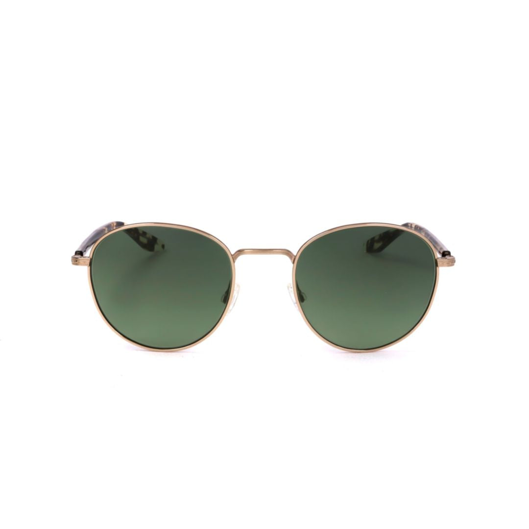 Bp0034 520tt Round Green Lens Sunglasses with Tortoiseshell Temples