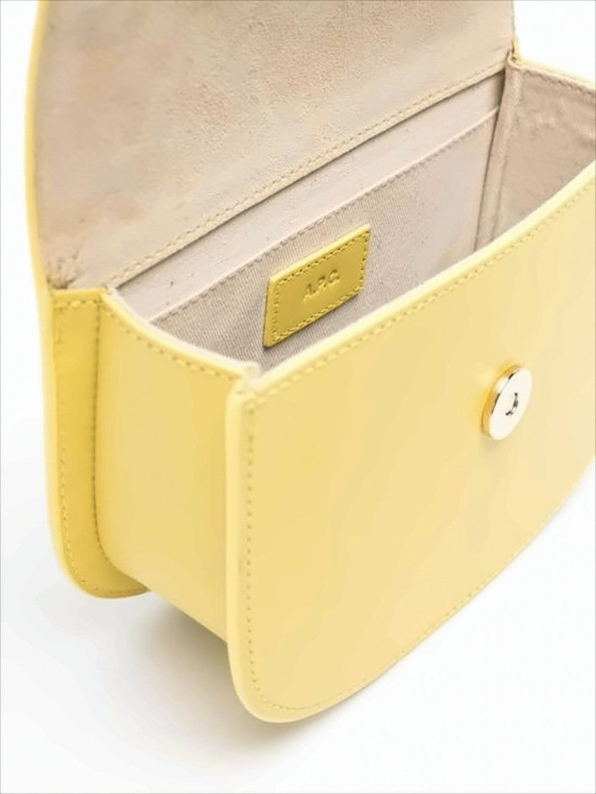 Structured Yellow Leather Crossbody Bag