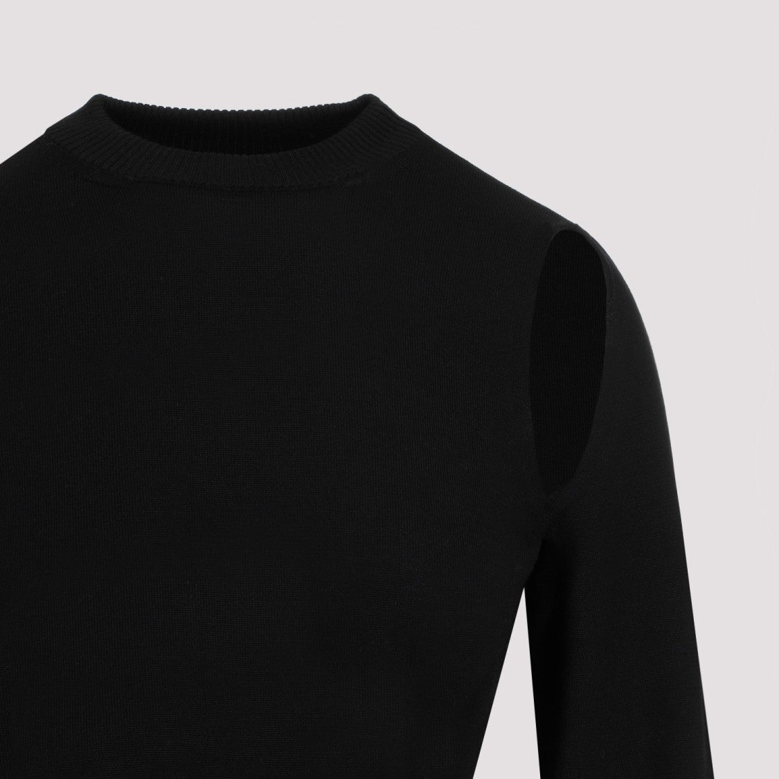 Holiday Cutout Black Virgin Wool Pullover