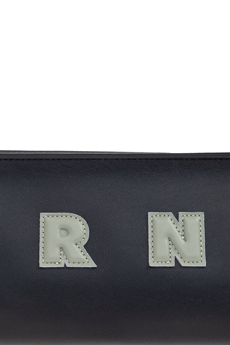 Structured Black Calf Leather Shoulder Bag