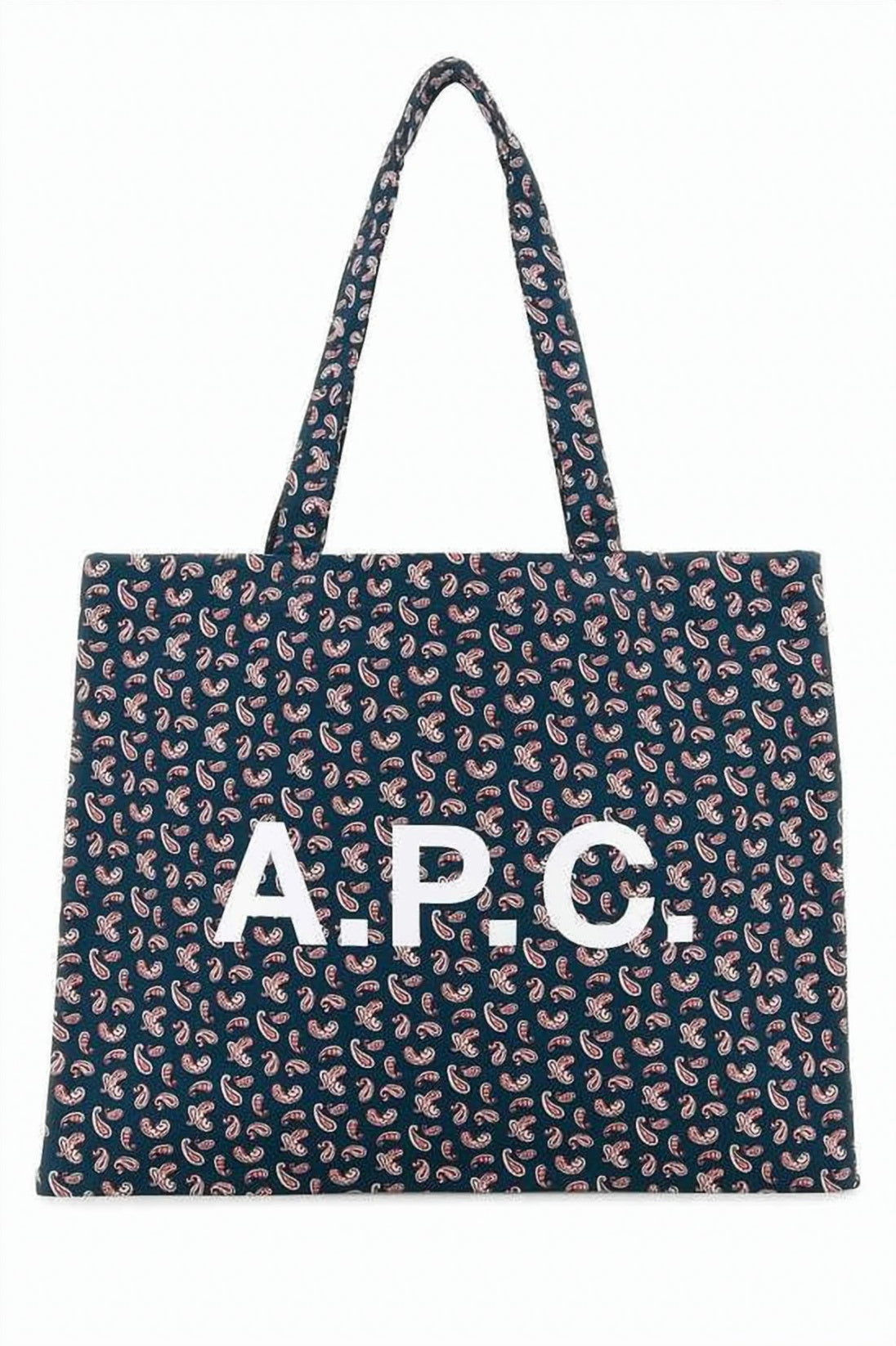 Rectangular Blue Paisley Tote Bag