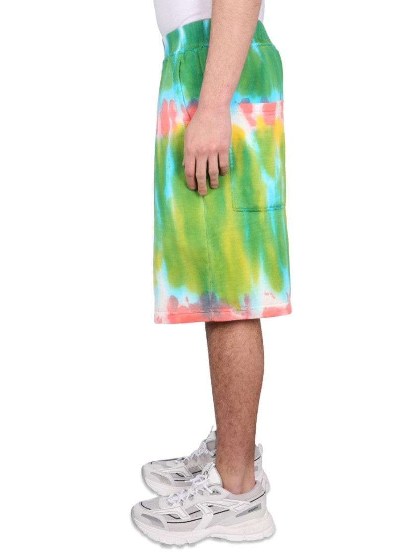 Bermuda Shorts With Vibrant Tie-Dye Pattern
